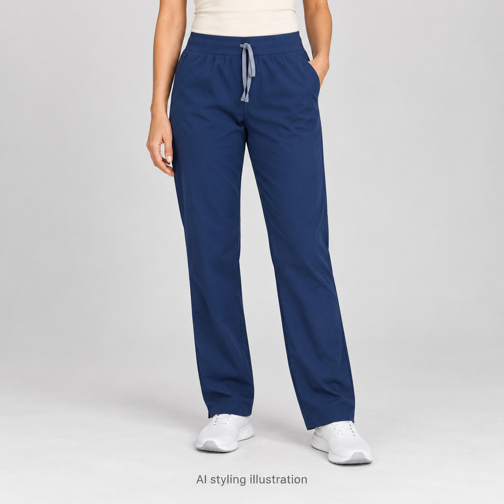 FIGS Navy Drawstring Straight Leg Scrub Pants Small Tall